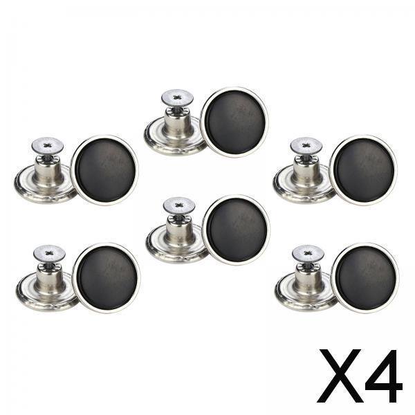 Botones de Reparación Soledad para jeans 17mm Negro Brillante 4 piezas
