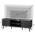 thumbnail image 5 of TV Stand for TVs up to 60", Mid Century TV Console with Adjustable Shelf, Modern Entertainment Center Media Console Table for Living Room in Pure Black, 5 of 6