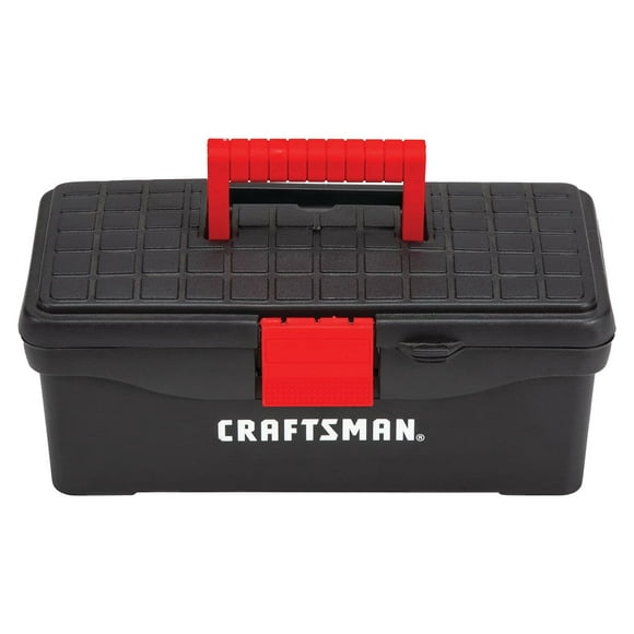 Caja de herramientas CRAFTSMAN con cierre y almohadilla Lock Eye de 13 pulgadas, rojo/negro