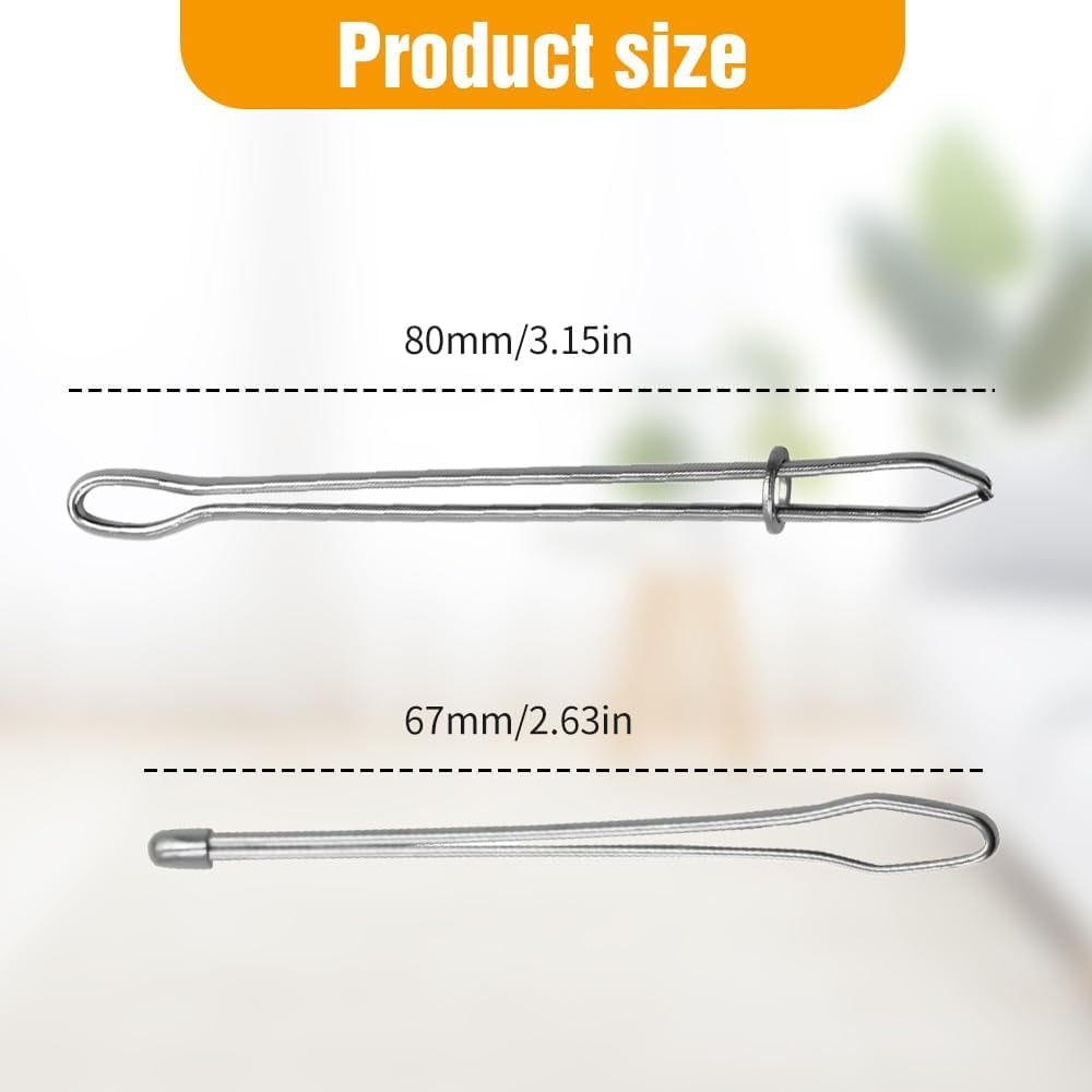 DIY Rope Threader Clip, 2025 New Sewing Clips Drawstring Threader Tool Set, Sewing Loop Turner Hooks Metal Easy Pull with Tweezer Sewing Tool for Hoodies, Shorts, Pants (A*2PCS+B*2PCS)