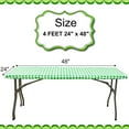 thumbnail image 3 of FFIY 6ft Rectangle Elastic Fitted Tablecloth Waterproof Spill-Proof Edged Vinyl Table Cover 72’’ x 30’’ Gray Checkered Flannel Baking Outdoor Picnic Party, 3 of 7