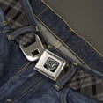 thumbnail image 2 of Buckle-Down Belt, Seatbelt Buckle Belt, Plaid Gray Black Brown, Youth 22 to 32 Inches, 2 of 9