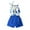 Blue, variant on Hienoo Toddler Girls Summer Outfits Halter Neck Floral Tank Top & Shorts Set, Sizes 3-4T