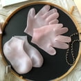 thumbnail image 2 of Silicone Socks - 1 Pair Foot Covers + 1 Pair Hand Masks - Foot Glove Set - Silicone - Soft - Hand and Foot Fleece Covers - Moisturizing Socks - Moisturizing - Hydrate your hands and feet - For dry, c, 2 of 5