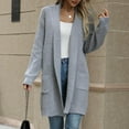 thumbnail image 2 of Fgnfyis Cardigan Long Décontracté Polyvalent Automne et Hiver pour Femmes Gris m, 2 of 9
