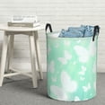 thumbnail image 1 of YFYANG Waterproof Laundry Hamper, Green Butterfly Pattern Laundry Basket Oxford Fabric with Handle Foldable, M, 1 of 8