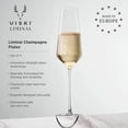 thumbnail image 3 of Viski Liminal Crystal Flutes for Home Bar, Wedding Gifts, 9 oz, Set of 4, 3 of 5