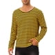 thumbnail image 1 of Camiseta de rayas INSPIRE CHIC para hombres, cuello redondo, de manga larga, básica L Amarillo Negro, 1 of 6