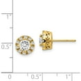 thumbnail image 3 of 14K Yellow Gold Diamond Semi-Mount Stud Earrings (8 X 8) Made In India em5483-025-ya, 3 of 5