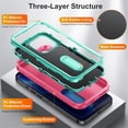 thumbnail image 4 of for iPhone 14 Pro Case, iPhone 14 Pro Phone Case with Built in Kickstand, Shockproof/Dustproof/Drop Proof Heavy Duty Military-Grade Rugged Protective Cover for iPhone 14 Pro,Rose Red, 4 of 8