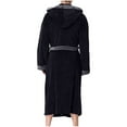 thumbnail image 4 of Fesfesfes Mens Coat Patchwork Long-sleeved Hooded Belted Comfortable Night Gown Bathrobe, 4 of 5
