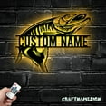 thumbnail image 3 of Craftnamesign Custom Northern Pike Fishing Metal Wall Art LED Light, Personalized Fisher Name Sign, 3 of 5