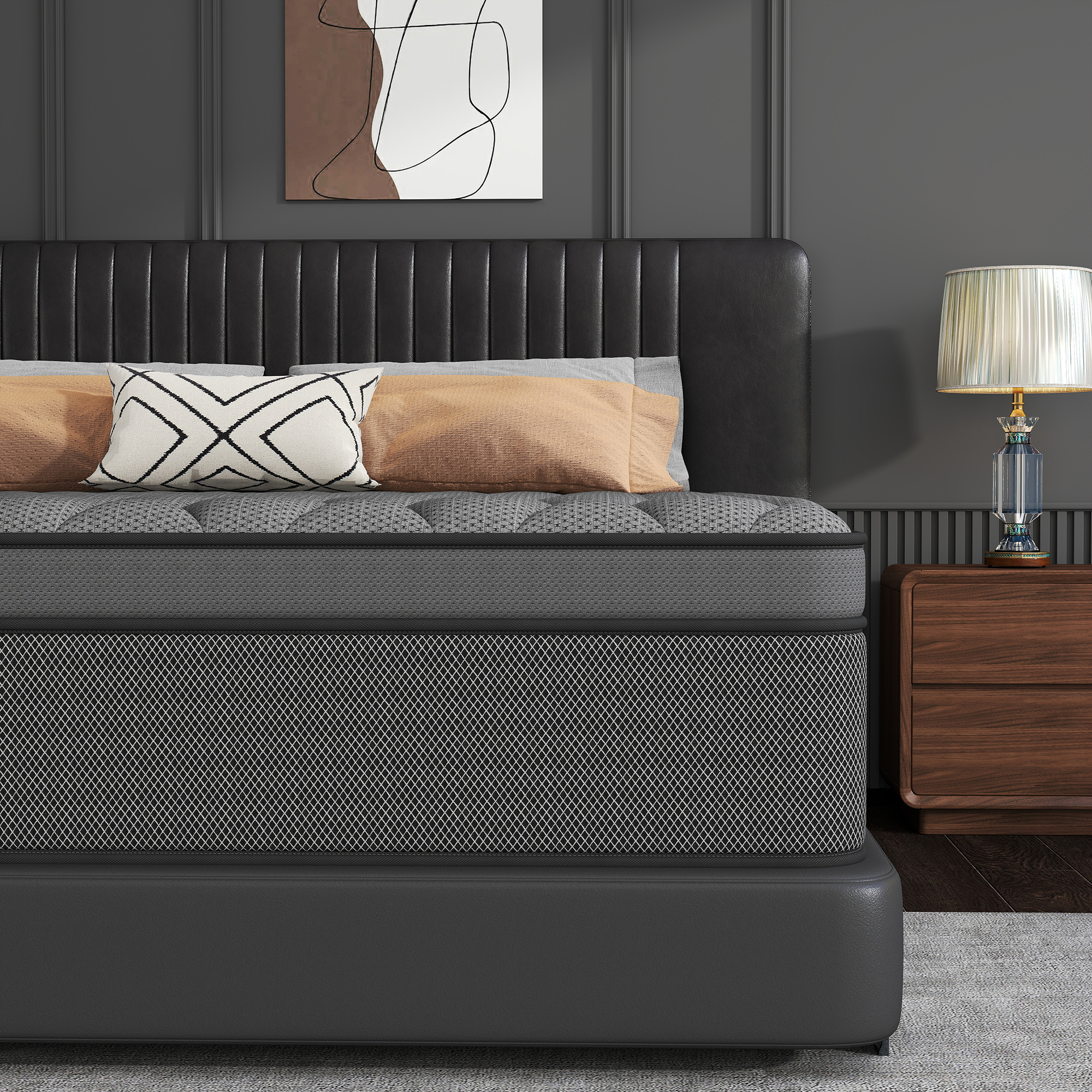 Mokiiya 12 inch Queen Mattress Gel Memory Foam Pocket Innerspring Hybrid Mattress In a Box Medium Firm, Adult