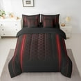 thumbnail image 2 of jejeloiu Geometric Honeycomb Hexagon 7-Piece Twin Bedding Sets,Neon Striped Lines Bedding Comforter Set,Red Black Sheet Sets For Kids,Super Cozy Room Decor Reversible, 2 of 8