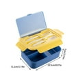 thumbnail image 3 of Oleegame 2PC Kids Snack Boxes For School Student Compartment Bento Box Children's Fruit Lunch Box Worker Microwave Heated Lunch Box Blue, 3 of 3