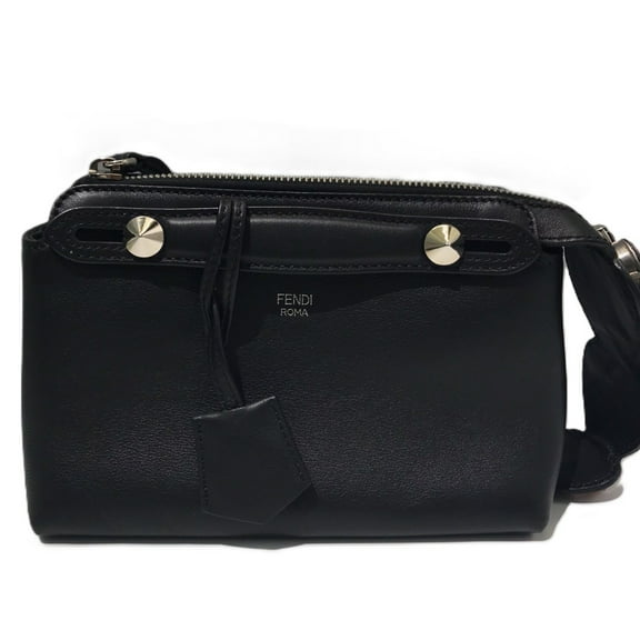 Pre-Owned FENDI BY THE WAY MINI HANDBAG LEATHER BLACK STONE 8BL135 (Good)