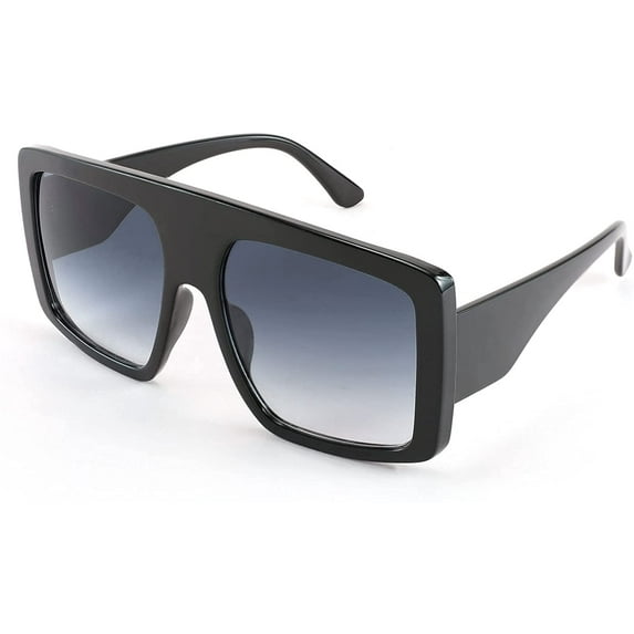 FEISEDY Trendy Baddie Oversized Sunglasses Square Hiphop Flat Top Large Shades for Women Men B2780