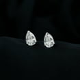 thumbnail image 2 of Rosec Jewels 1.5 CT Moissanite Solitaire Stud Earrings for Women (5X7 MM Pear Cut Moissanite), 14K White Gold, 2 of 7