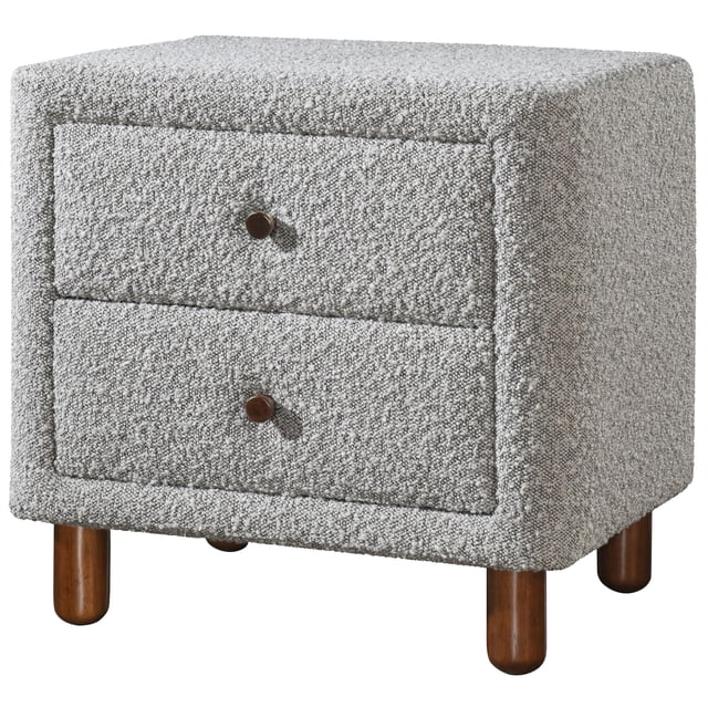 Velador Acme Cleo Tapizado en Tela Bouclé Gris