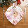 thumbnail image 2 of 6 Pack 20'' x20" Satin Table Napkins Dinner Napkins for wedding Party Decoration events Pink and Peach-colored Pumpkins, 2 of 6