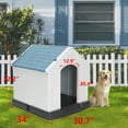 thumbnail image 5 of HomGarden 34'' Plastic Dog House Waterproof Outdoor Large Pet Shelter Kennel W/Air Vents, Blue, 5 of 11