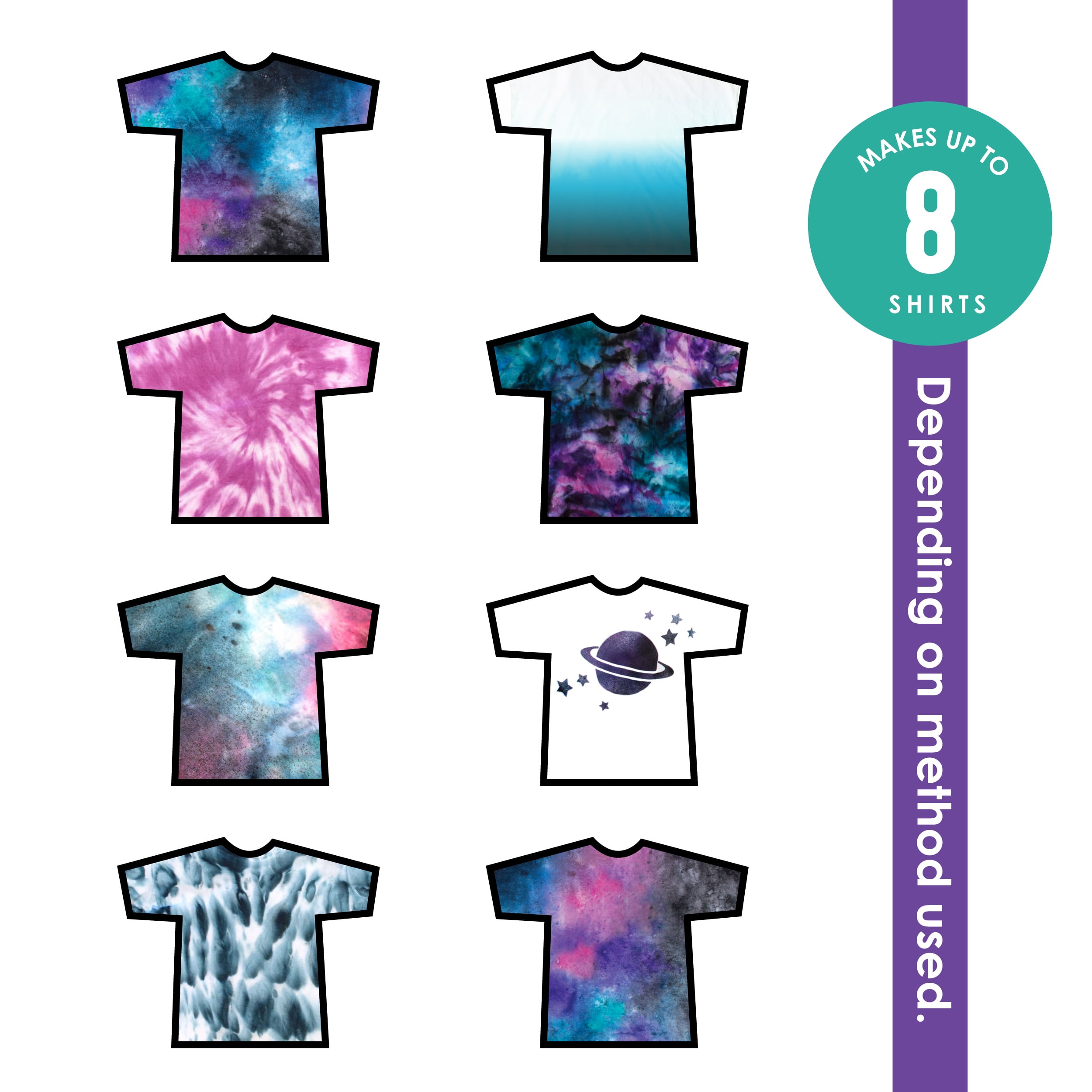 (2 pack) Sei Galaxy Tie Dye Kit, Craft and Fabric Spray, 8 Colors