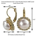 thumbnail image 3 of Swarovski HALO Lever back Earrings 12mm Rosaline Pearl and Crystal Nickel Free&nbsp;, 3 of 4
