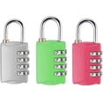 thumbnail image 1 of 3 Pcs Combination Padlock, 4 Digit Code Padlock - Security Anti-Theft, Made of Zinc Alloy - Ideal, 1 of 5