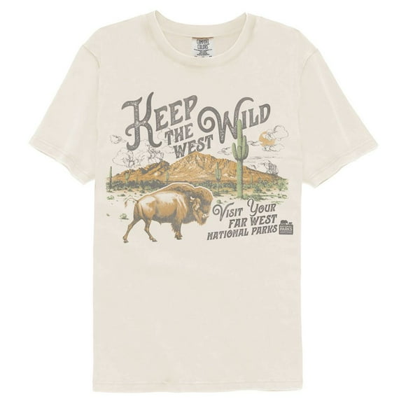 T-Shirt Couleur Confort Adulte Ivoire Sauvage « Keep West » Parcs Nationaux