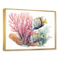 thumbnail image 2 of Designart "Lovely Rosy And Azure Butterflyfish II" Coastal Coral Under Water Floater Framed Canvas Wall Art, 2 of 5