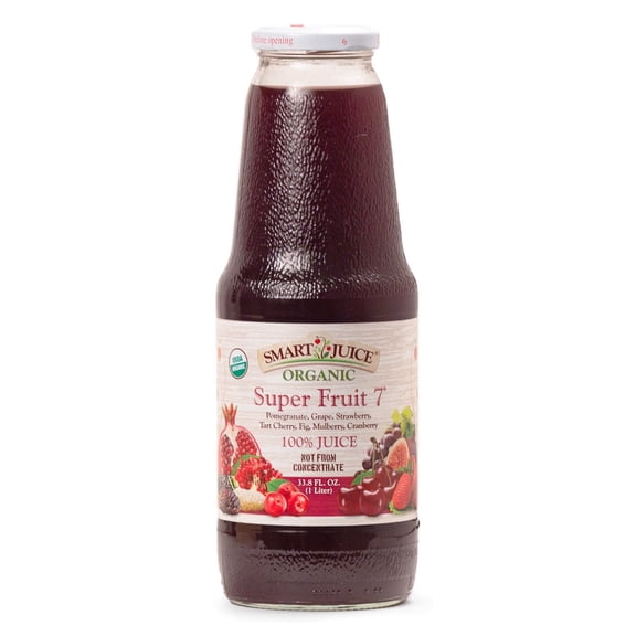 Smart Juice Organic Super Fruit 7 Juice - 100% Juice, Not From Concentrate - 33.8 fl oz (1L) - (Pack of 6)