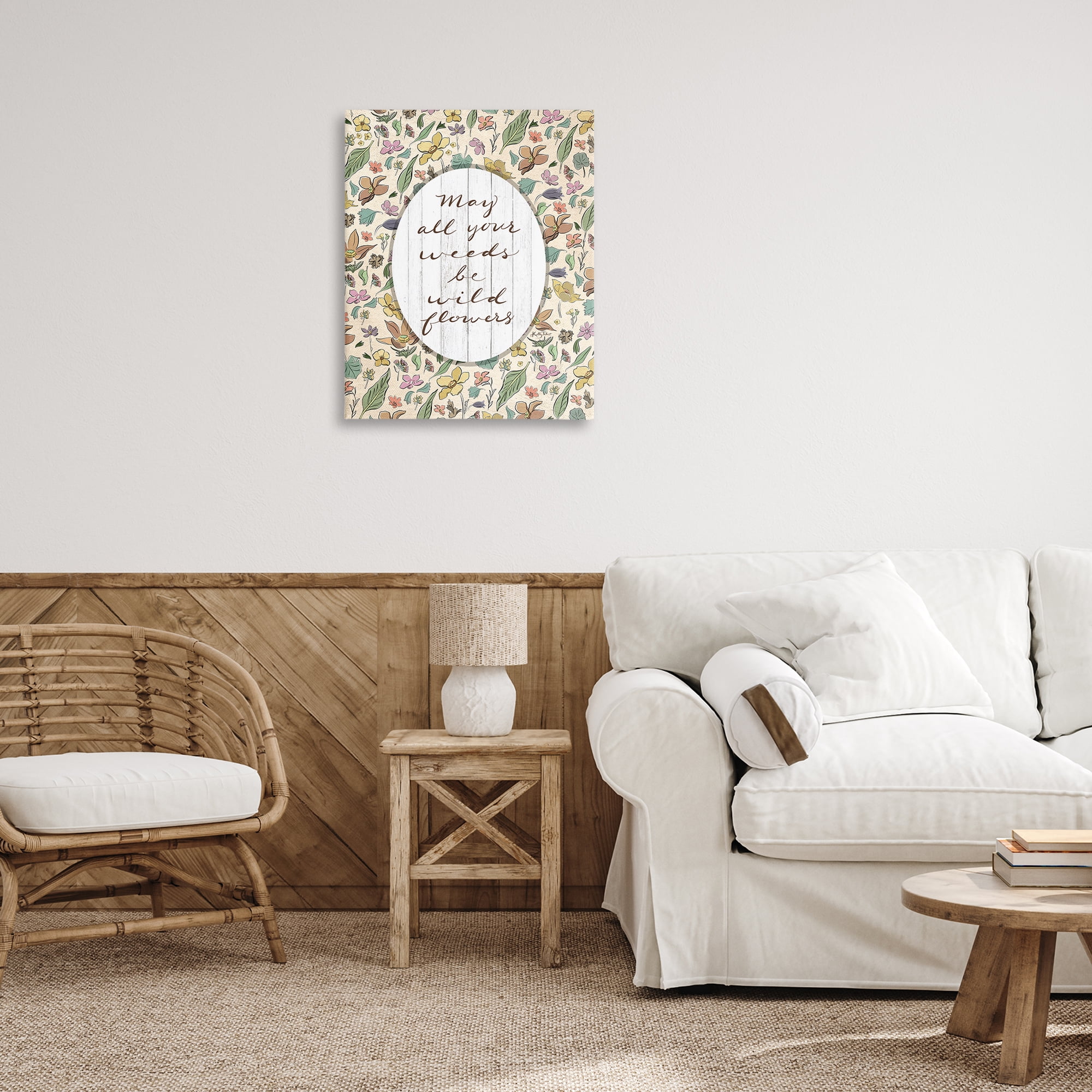 Stupell Industries Sentimental Wildflowers Phrase Plants & Flowers Painting Wrapped Canvas Art Print Wall Art, 24 x 30