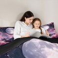 thumbnail image 4 of Manfei Fantasy Fuji Twin Comforter Sets for Home, Moon Cherry Mountain Bedding Set for Office, Pink Purple Black, Black Reversible 2pcs, 1 Comforter and 1 Pillowcase, 4 of 6