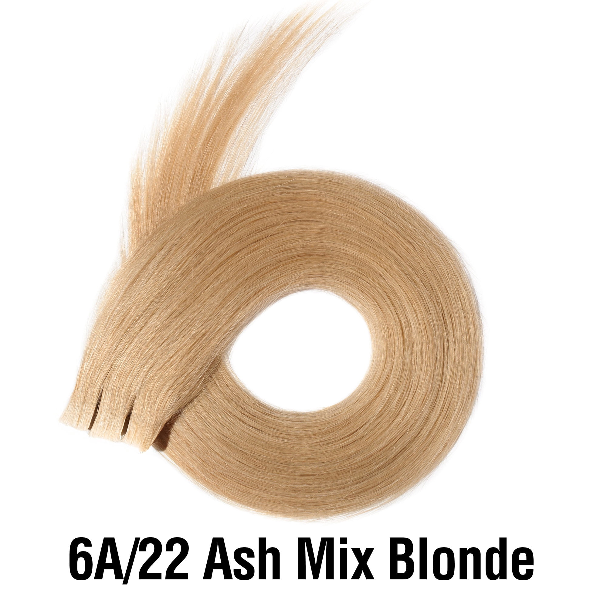 Tail Couture Clip-In Ponytail Extension – 18” 100% Human Hair, Seamless Two-Piece Set – Natural Look, Damage-Free, Easy to Apply – Long Straight Pony Tail Hair Piece for Women - #6A/22 Ash Blonde Mix