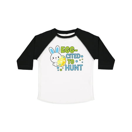 

Inktastic Eggcited to Hunt with Bunny Holding Easter Egg Boys Toddler T-Shirt