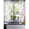 thumbnail image 2 of Pink Rose Sheer Curtains 45 Inch Length 2 Panels Set for Living Room/Bedroom, Modern Simple Romantic Flowers Floral Leaves Kitchen Curtains Grommet Semi-Sheer Curtains Window Treatments 42"x45"x2, 2 of 7
