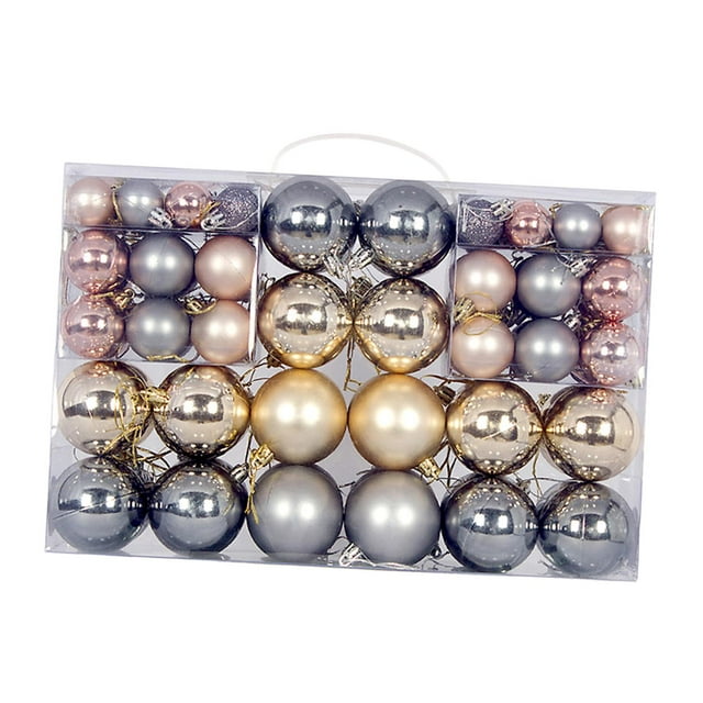 100x adornos de Bolas de Navidad Macarena Colgantes Bolas Hierro Gris Oro