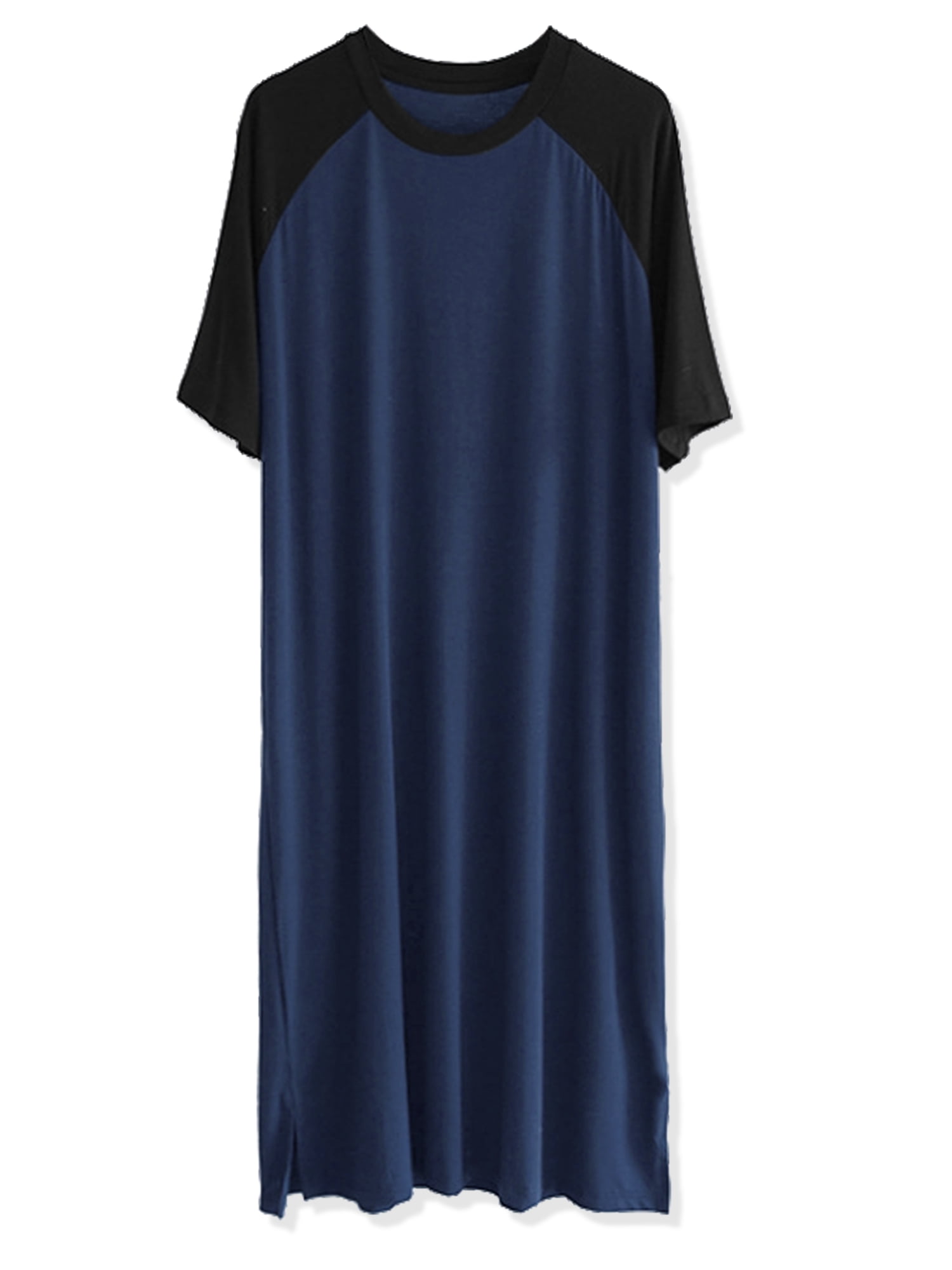Unique Bargains Men's Nightshirt Raglan Sleeves Lounge Nightgown