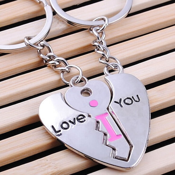 AURARMLET Llavero Pareja En Aleación De Zinc Color Con Mensaje I Love You Para Regalo Romántico