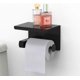 thumbnail image 2 of Toilet Paper Holder, Roll Paper Holder Without Drilling Toilet Paper Holder, Paper Dispenser with Shelf, SUS 304 Stainless Steel, Self-adhesive and Wa, 2 of 5