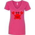 thumbnail image 3 of Inktastic Cute Red Crab Women's V-Neck T-Shirt, 3 of 5