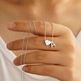thumbnail image 5 of Turandoss 14K White Gold Plated Dainty Heart Necklace for Women Bubble Tiny Initial A-Z Jewelry Trend Personalized Birthday Graduation Gifts for Women Her, 5 of 8