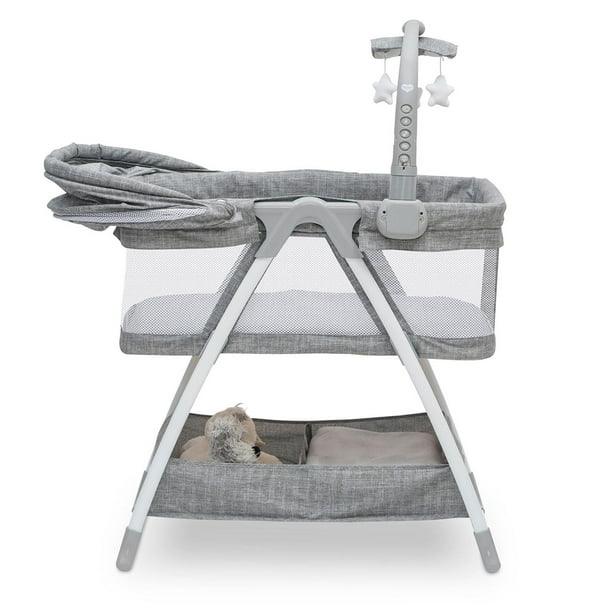 Delta Children Ultralight City Sleeper Bassinet, Grey Tweed
