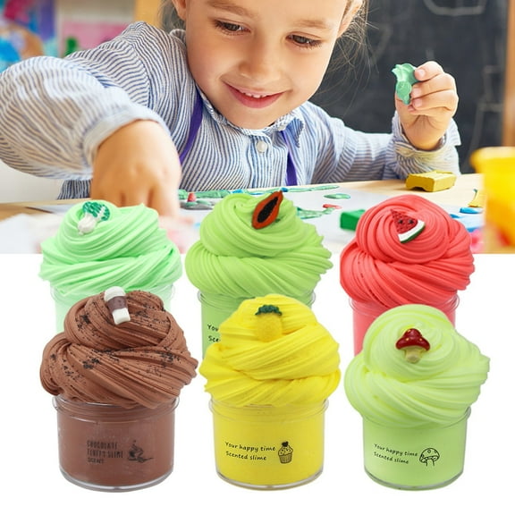 Interesting Gift! KUNPENG DIY Slime Supplies Fruit Slime Aromatherapy Pressure Children Slime Toy
