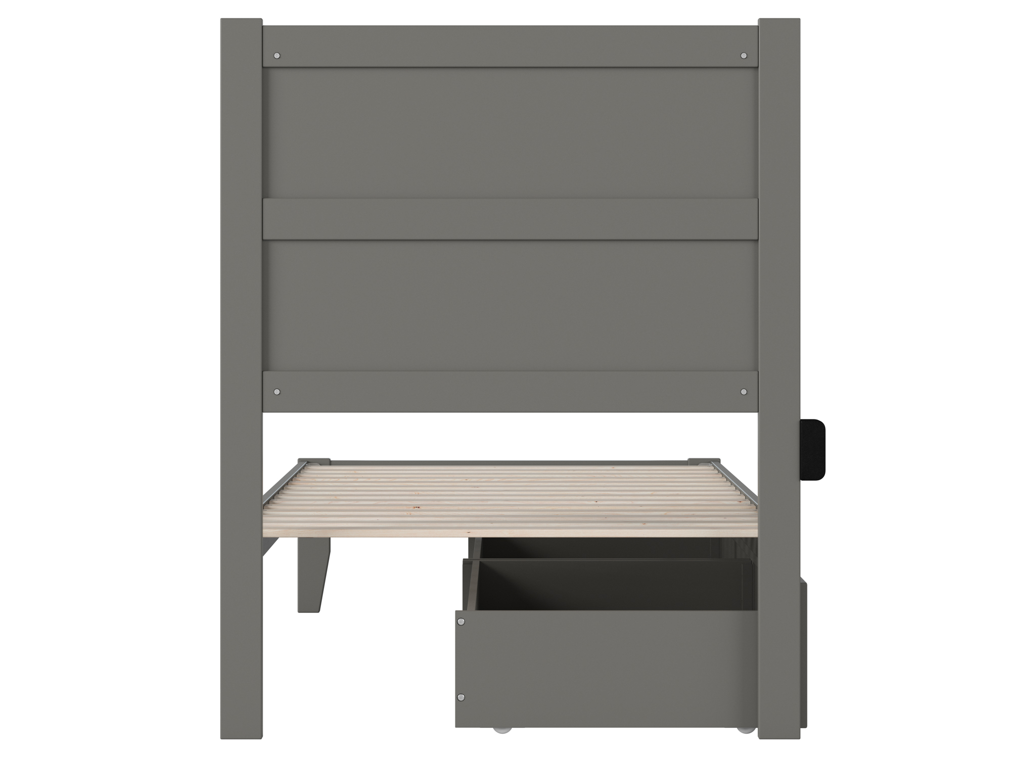 AFI NoHo 14" Twin XL Wood Platform Bed Frame with Set of 2 Storage Drawers, Grey