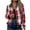 Red, variant on CQONEPT Women's Flannel Shacket Long Sleeve Button Down Plaid Jacket with Side Pockets Red M