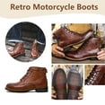 thumbnail image 2 of Retro Motorcycle Boots for Men Distressed Leather Vintage Biker Ankle Boots, 2 of 7
