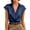 Dark Blue #016, variant on Womens Satin Blouse Sleeveless Silk Tank Cap sleeve Tops Button Down Solid Color Shirts Business Casual Outfits 2026, S
