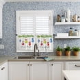 thumbnail image 6 of Christmas Kitchen Window Curtain Set with Tiers and Valance, 3 Pieces Rod Pocket Valances Colorful Xmas Balls Green Pine Needle Window Treatment Semi Sheer Kitchen Bedroom Decor (52"W x 18"L), 6 of 6