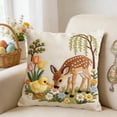 thumbnail image 2 of Mrzvby Easter Pillow Cover with Holiday Theme,Short Lint Pillow Cover 18inch Cute Embroidery Decorative Throw Pillowcase for Sofa Bedroom Living Room Home Decoration Easter Good Things, 2 of 6
